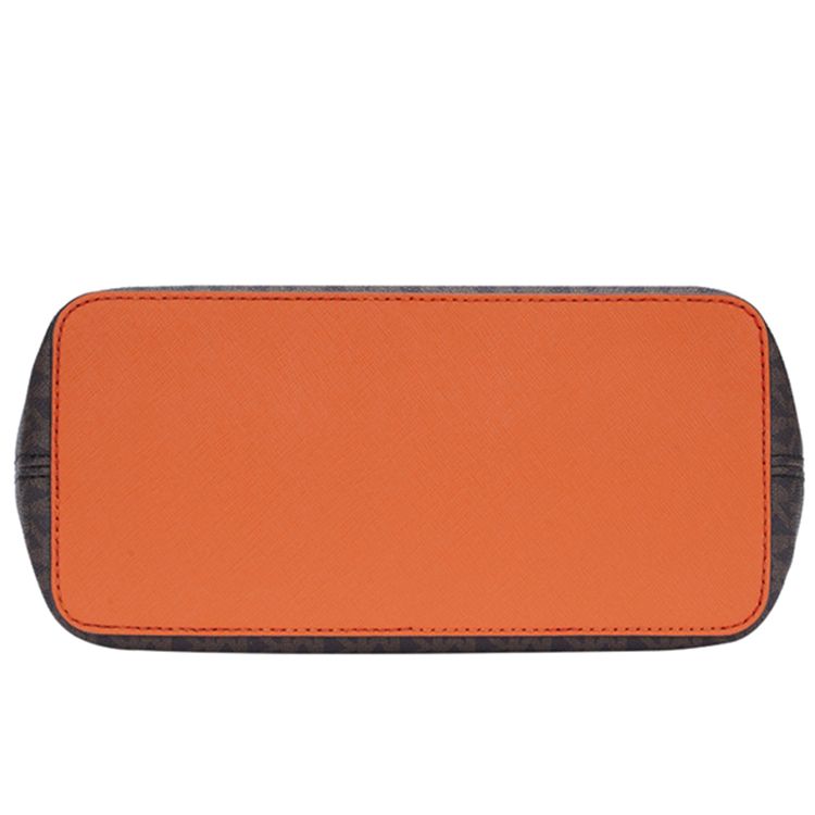 Michael Kors Mk Jet Set Монограмма Color Block Покрытие Холст Кожа Сумка-тоут Сумка для покупок На плечо Через плечо Сумка Мини 35T9GTVT0B-TANGERINE