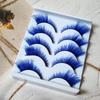5Pairs Masquerade Fox Cat Eye Eyelashes Dramatic Look Eyelash Extension Green Blue Colored Lashes