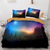 Sky Duvet Cover Set Space Night Time Universe Stars Nebulas Moon Decorative Bedding Set King Twin Size Polyester Comforter Cover