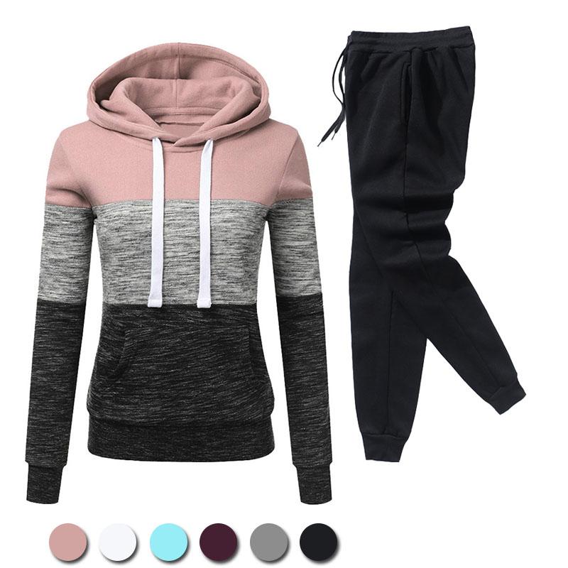 Winter Tracksuit Women 2 Piece Set Suit Female Hoodies and Pants Outfits 2021 Women's Clothing Autumn Warm Sweatshirts Outfits