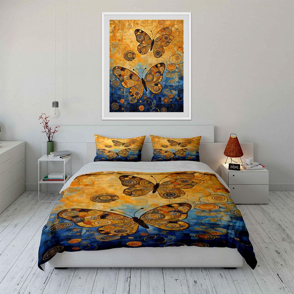 Butterflies with spiral patterns. Bedding sets Duvet cover sets Duvet covers Pillowcases(1* Duvet Cover 2* Pillowcases without duvet insert)