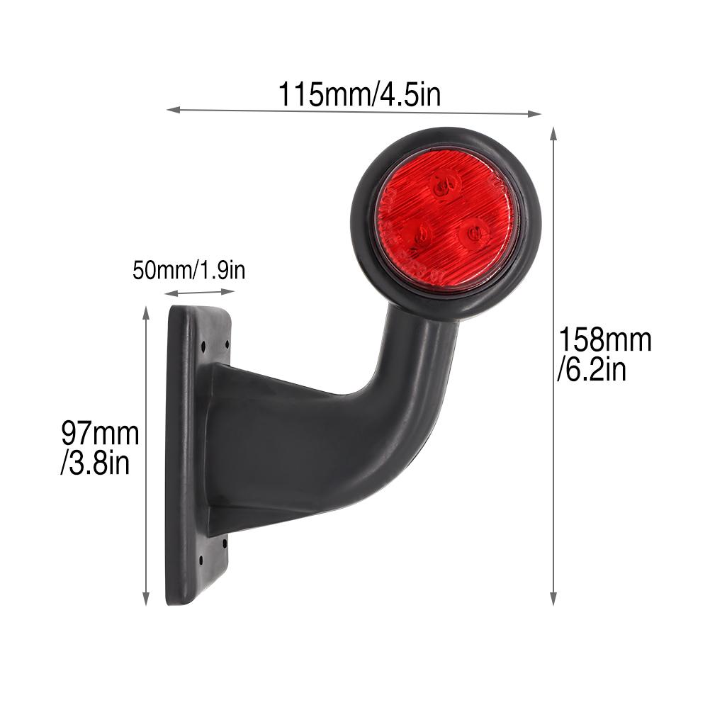 2 шт. 6 светодиодных двойных боковых габаритных фонаря для грузовика, резиновые указатели поворота, задние фонари для автоприцепов, лампы для грузовиков, красные, белые, 10-30 В