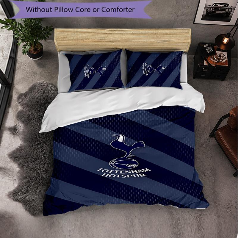 Tottenham Hotspur 3 Piece Bedding Set Soft Duvet Cover Set with Pillowcases Printed Bedroom Decor Set for Home