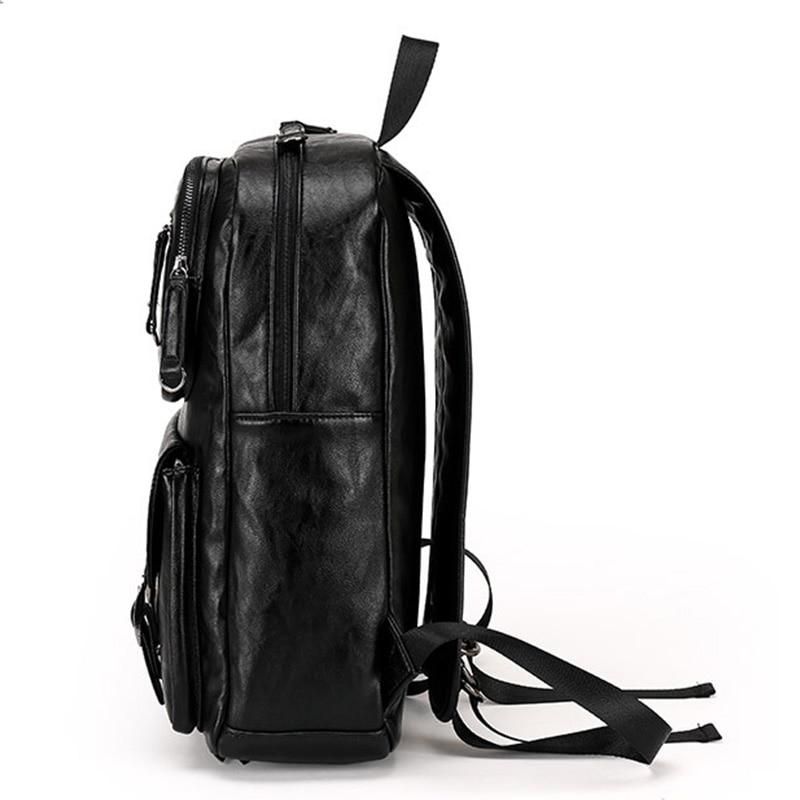 Men's Large Leather Antitheft Travel Backpack Laptop Bags Men Black Bagpack Boy Big Capacity School Male Business Shoulder Bag