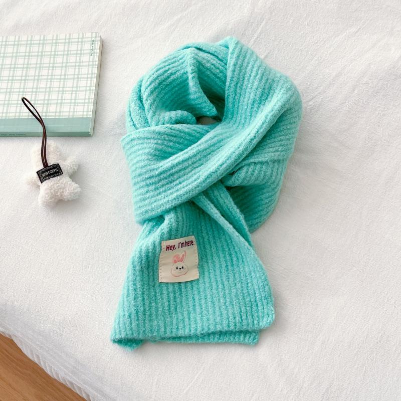 Money Rabbit Boundless, Wool-containing New Scarf Women's Autumn and Winter Korean Version Versatile Cute Girl Student Neck Scarf