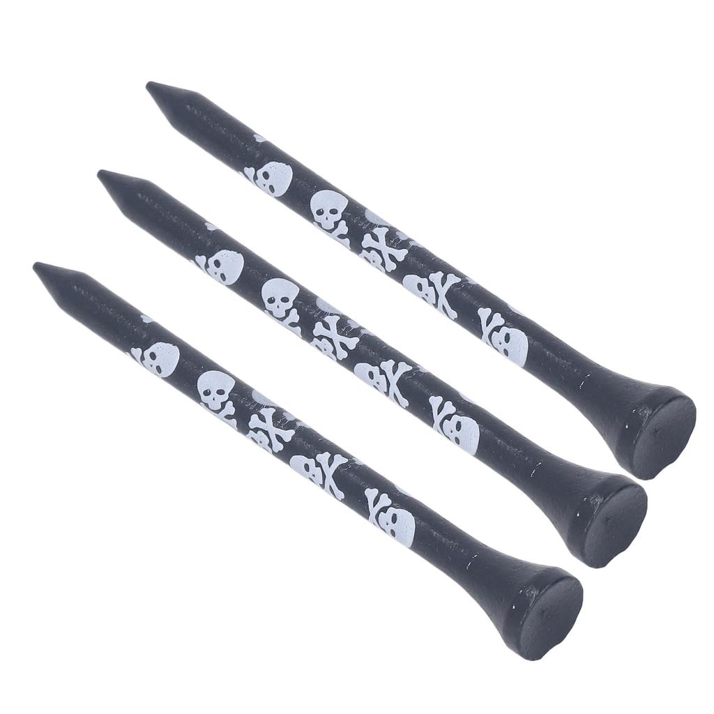 30 шт. Бамбуковые деревянные гольф-ти 8 см с принтом черепа, деревянные гольф-ти, аксессуары для гольфа, черные