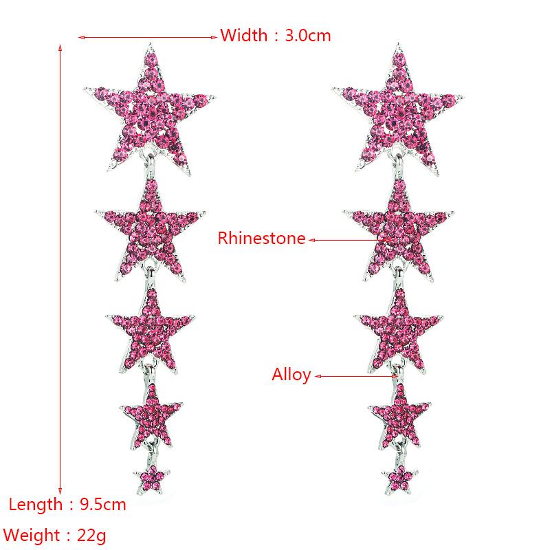 Женские серьги-капли со звездами, инкрустированные цветными кристаллами и геометрическим узором, креативные темпераментные серьги высокого качества