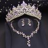 Принцесса Диадема Свадебные Короны Наборы Стразы Кристалл Диадемы Невесты Головной Убор Свадебная Корона и Ожерелье Ювелирные Наборы Аксессуар