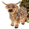 3D Светящаяся Шотландская Соломенная Корова 11 Дюймов Высотой Светящаяся Смоляная Фигурка Коровы Декор для Сада, Двора, Газона, Фермы, Крыльца