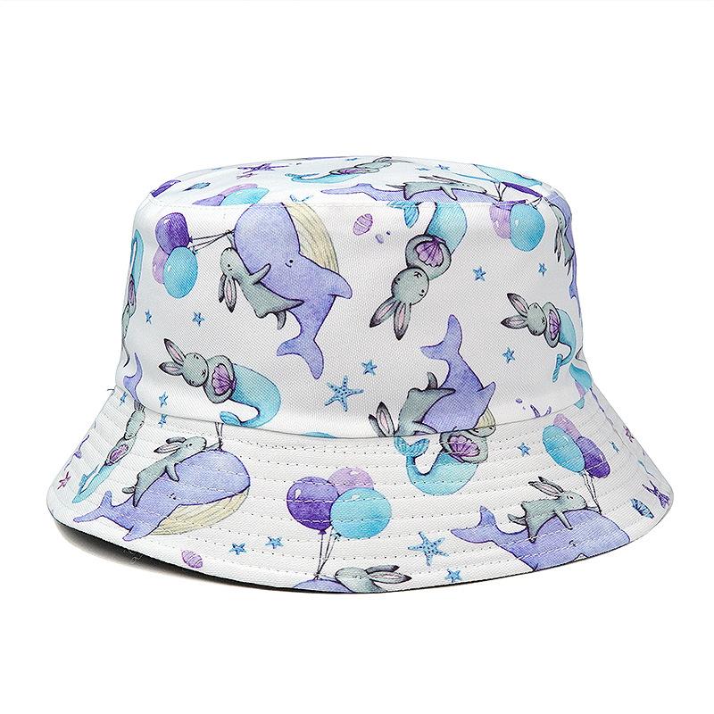 New Arrival Summer Sun Protect Woman Man Unisex Reversible Printed Cactus Bucket Hat