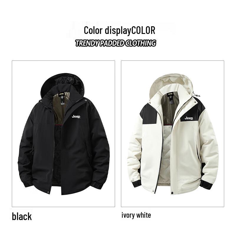 Jeep Мужская зимняя хлопковая парка с отстегивающимся капюшоном 2025