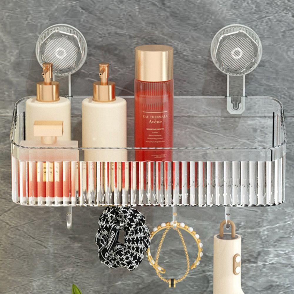 Punch Free Shower Storage Rack Organizer Bathroom Shower Basket Suction Cup Shelf Home