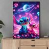 Full Round Diamond Painting The Lovely Stitch and His Girlfriend Art Rhinestone Picture Mosaic DIY 5D Cross Stitch Embroidery Home Decoration