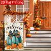 2D Flat - 2D Flat Thanksgiving Blue Pumpkin Maple Leaf Autumn Garden Flag (2) Outdoor Garden Flag Double-Sided Home Decoration Courtyard Decoration O