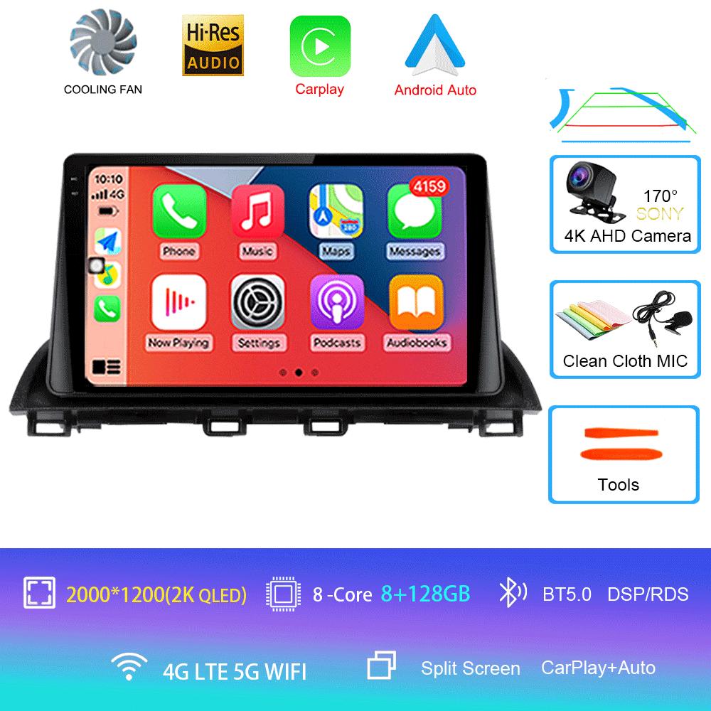 Android 14 Видеоплеер Автомагнитола Для Mazda 3 Axela 2014 - 2019 Мультимедийный Радиоплеер GPS Стерео Аудио Головное Устройство 2DIN DVD