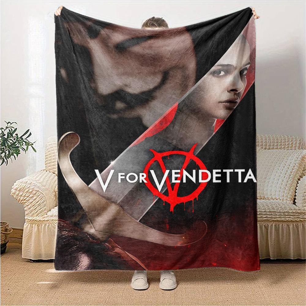 V Vendetta Revolution Flannel Blanket Super Soft Warm Cozy Blanket For Sofa Bed Office Travel Allseason Home Decor Gift