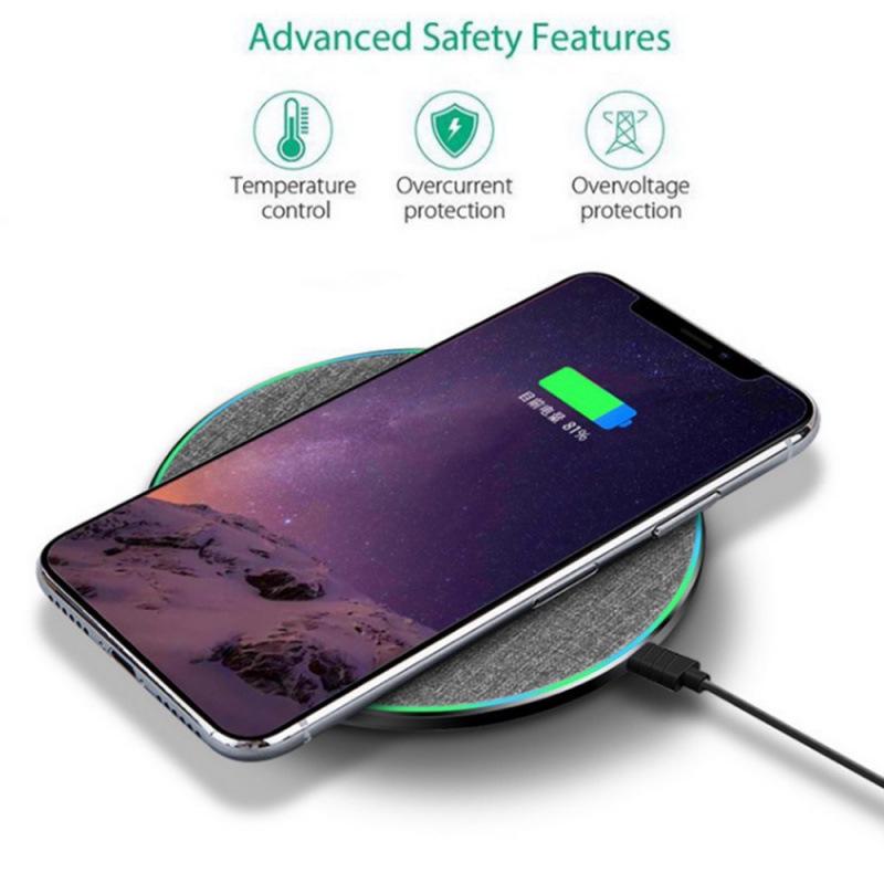 30W Ultra-Thin Aluminum Wireless Charger - 15W Fast Charging Fabric Texture