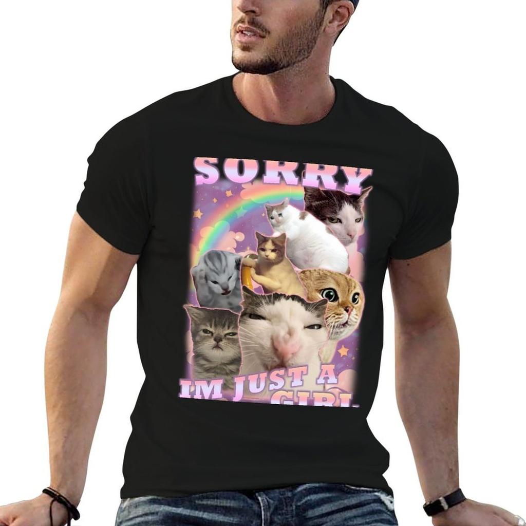 Im Just A Girl Funny Cat Meme Tshirt Casual Daily Outfit Tshirt