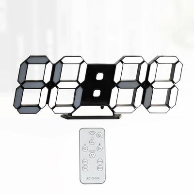 KOSUMOSU Цифровые Настенные/Настольные Светодиодные Часы с Автоматической Регулировкой Яркости, Пультом ДУ, Отображением Времени, Функцией Будильника, Датчиком Температуры, Адаптером (Не Часы), 10-дюймовые