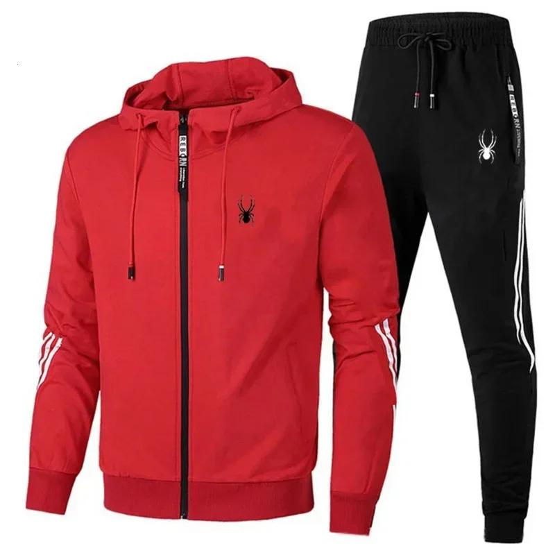 2024 Spring Autumn Men Tracksuits Sets Long Sleeve Hoodie+Jogging Trousers 2 Piece Fitness Running Suits Sportswear Casual Clothing