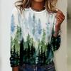 Women's Nature Scenery Graphic T-Shirt Fashion Casual Long Sleeve T-Shirt Breathable Casual Designer Clothing