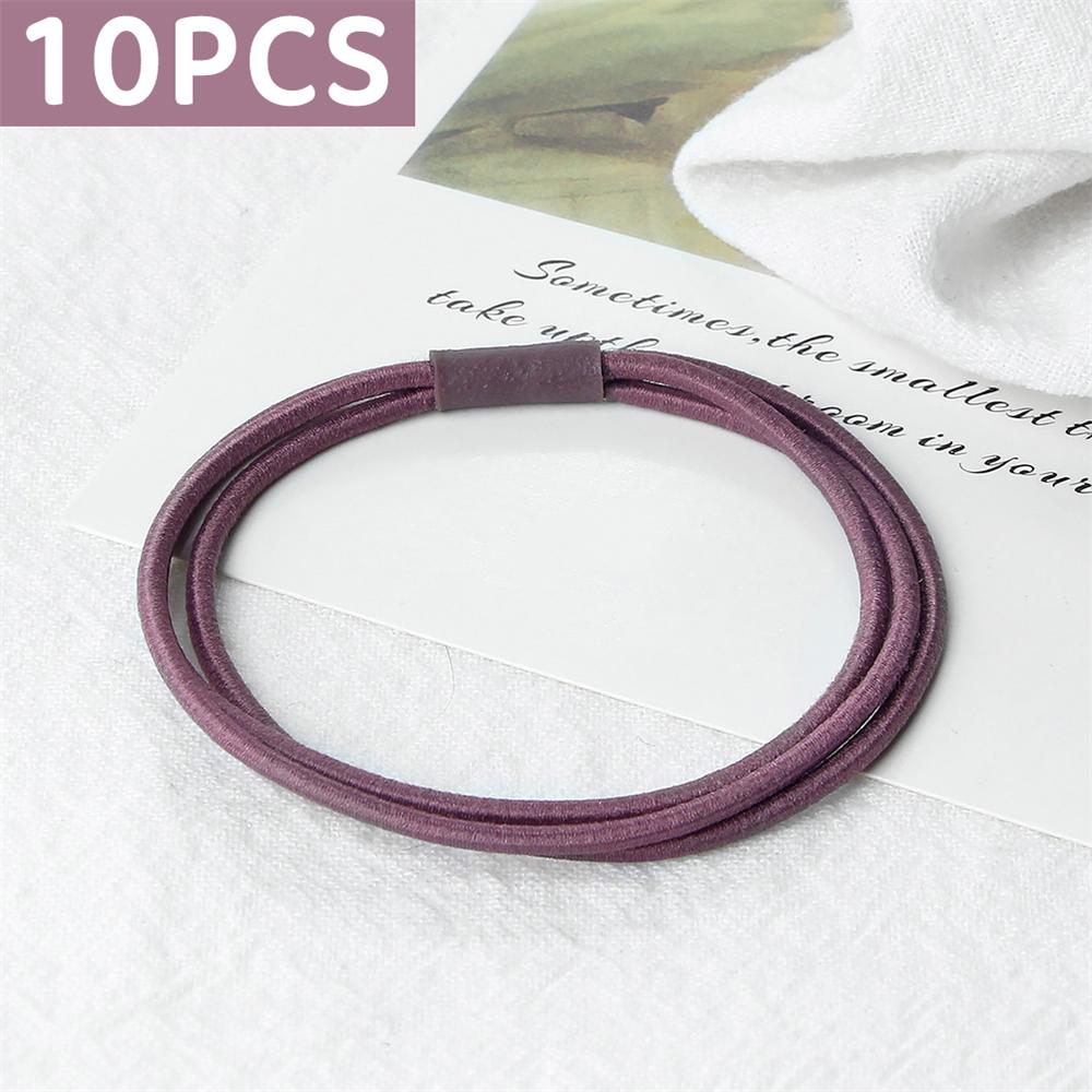10 шт. Простые многослойные резинки для волос Женские базовые однотонные резинки Аксессуары для волос Повязка-держатель Скранчи Подарок для девочки