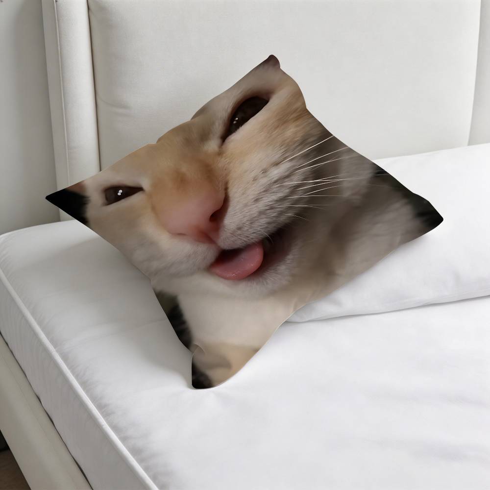 Смешная Кошка MeMe Декоративная Квадратная Наволочка Мягкая Удобная Наволочка Диван Кровать Домашний Декор