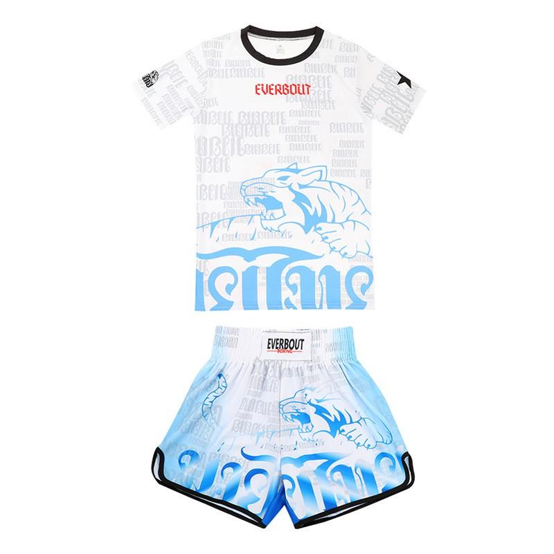 MMA Boxing Training Set Men Women Kids Short Sleeve Top Shorts Combat Sport Gym Wear