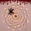1M USB Remote Control Halloween Spider Web Lights 70LED 8Mode Spider Net Lights for Party Yard Garden Bar Haunted House Decor
