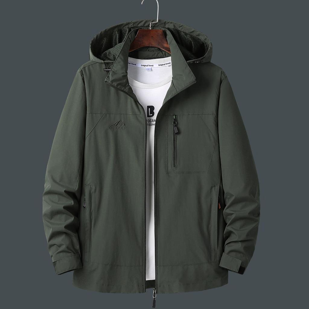 Spring and Autumn Men's Outdoor Jacket New Removable Hat Tooling Casual Tactical Jacket