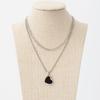 Titanium Steel Double Stacked Neck Chain Handmade Heart Clavicle Chain  Female Lady Girl