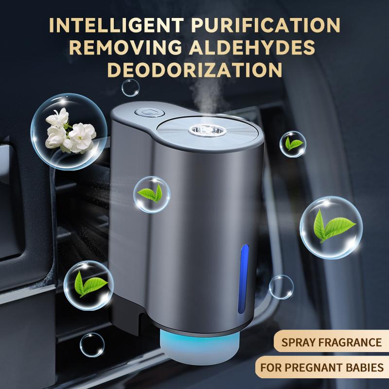 Car Aroma Diffuser Smart Vent Clip Scent Machine Automatic Spray Air Freshener with 3-Speed Timer Mist Mode for Deodorizing