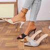 2025 Новые Повседневные Сексуальные Летние Сексуальные Сандалии Женские Элегантные Шикарные Супер Тонкие Высокие Каблуки Туфли для Вечеринки Офисной Леди Повседневные Сандалии Женские