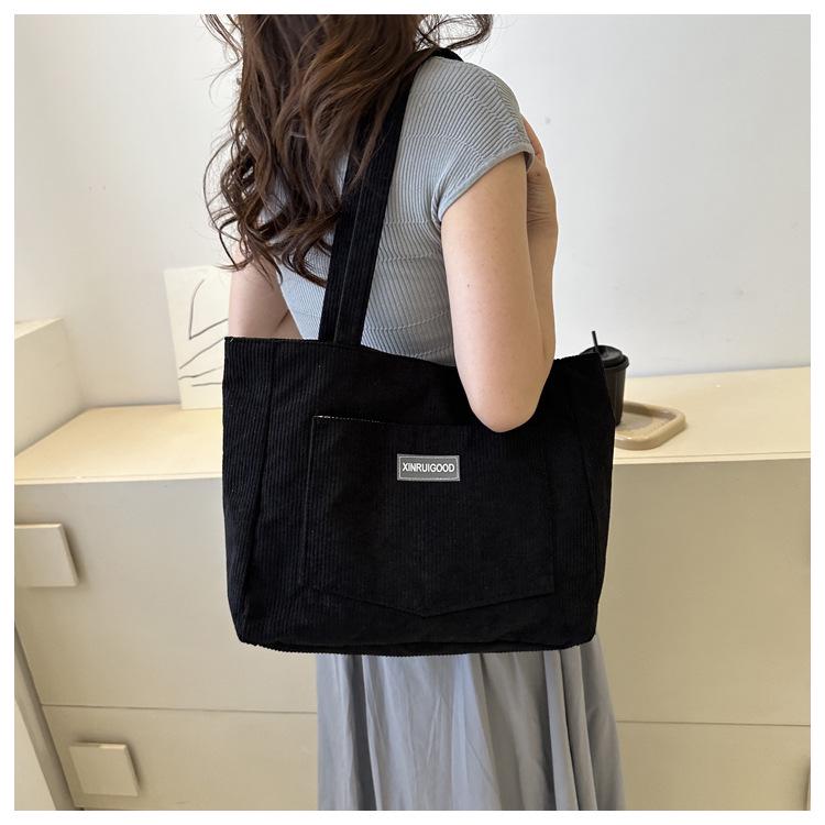 2025 Вельветовая Универсальная Большая Сумка-Тоут на Плечо для Женщин