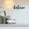 Believe" Metal Word Sign Wall Art Decorative Iron Art Silhouette Stylish Accent Wall Sticker for Modern Home Decor