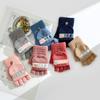 Winter Cute Gloves for Women In Winter, Thickened Student Writing Half-finger Flip-up Warm Knitted Wool To Protect Against Cold