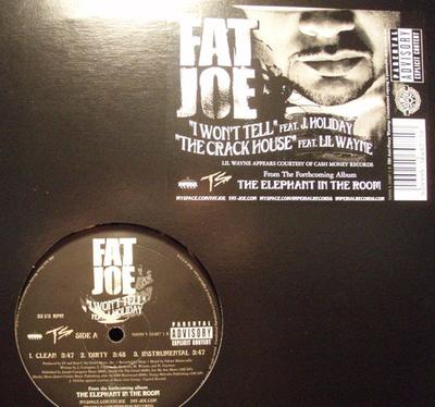 12-дюймовая пластинка FAT JOE - I Won't Tell / The Crack House 5099951648718 Terror Squad В 2007 США Рэп и Хип-хоп/R&B Б/У