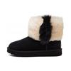 Vintage Lightweight Warm Non-Slip Suede Sheepskin Snow Boots Women Boots Black 1101039-BLK