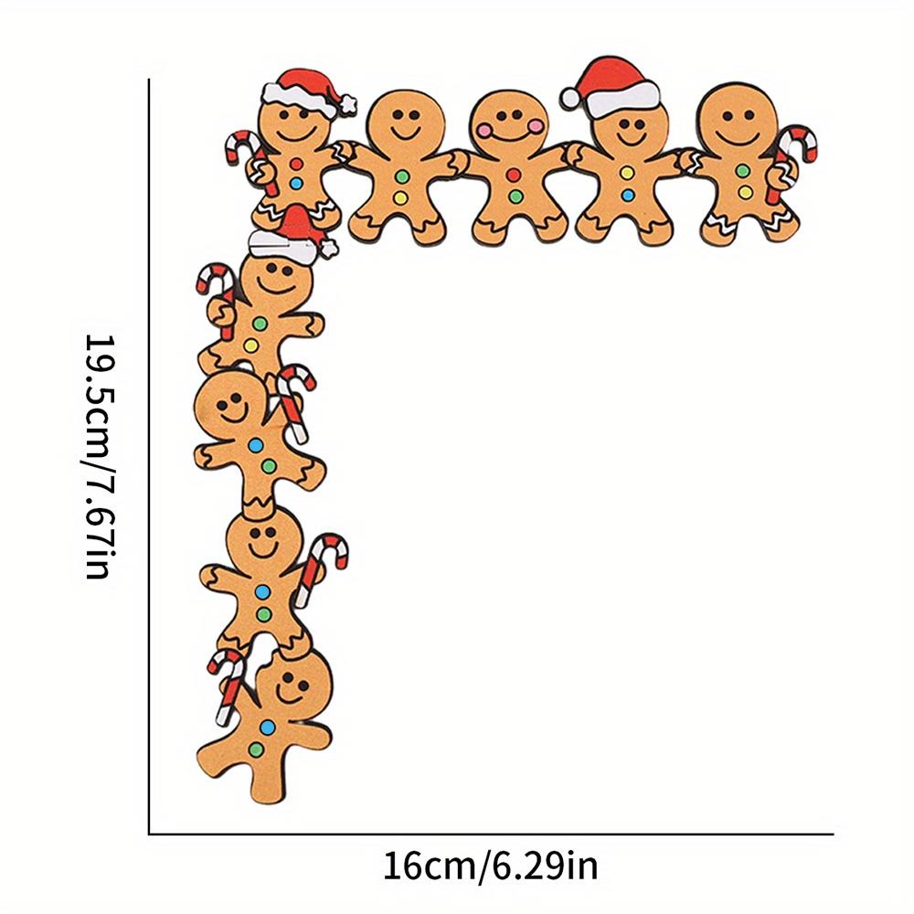 1 шт. Пряничный человечек Рождественский дверной знак, Деревянное угловое украшение для гостиной, спальни, офиса, для помещения и улицы