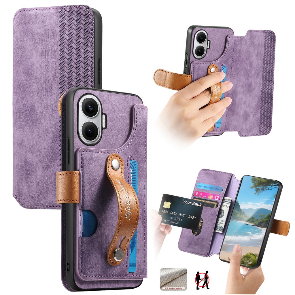 For Xiaomi Redmi Turbo 4 Pro 5G Case Wallet Retro Leather Phone Cover with Wristband Kickstand