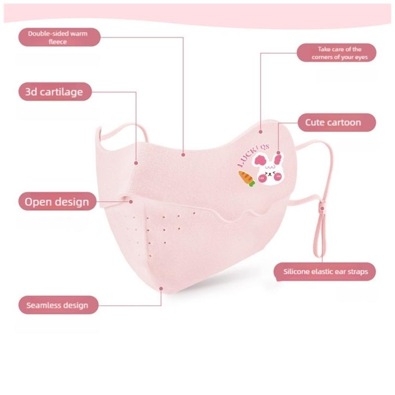 Регулируемая детская зимняя маска для лица 3D-дизайн Дышащая Ветрозащитная для холодной погоды Для активного отдыха Дети 3-10 лет