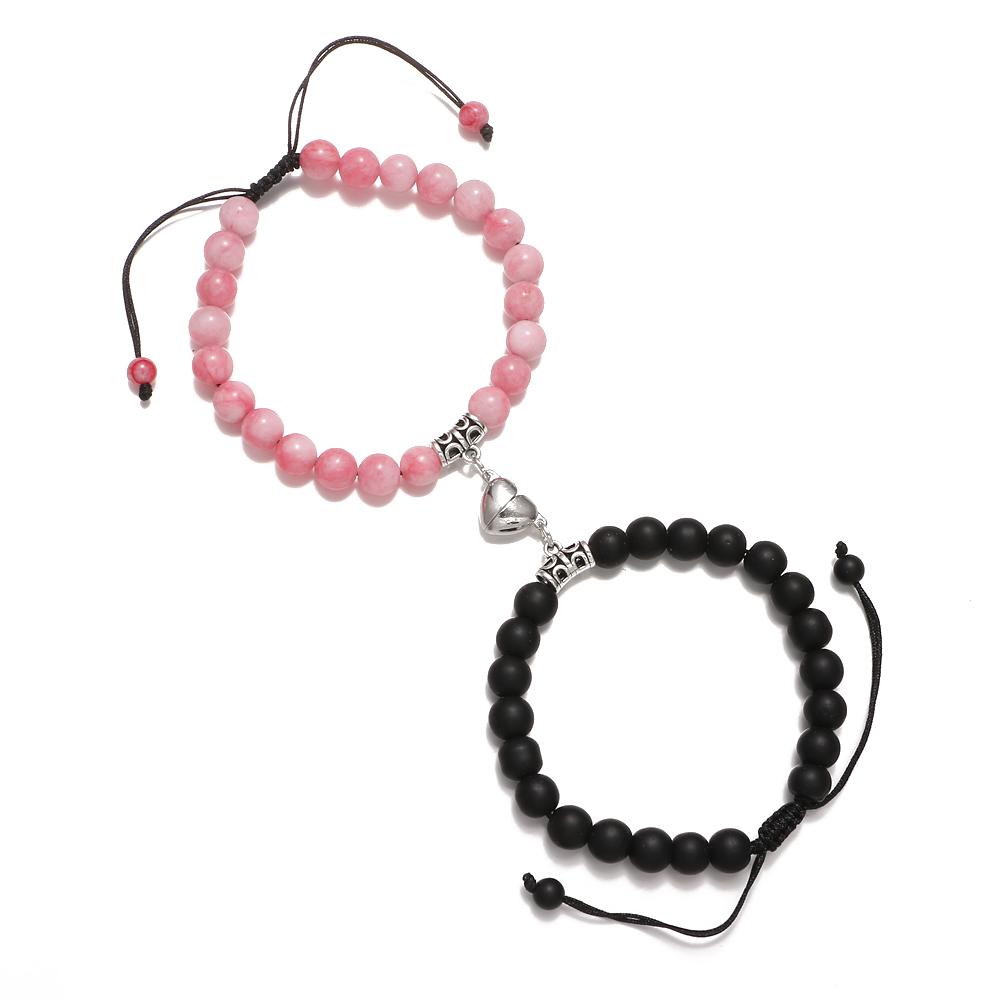 Мода 2 шт./компл. натуральный камень бусины браслет для йоги для влюбленных расстояние магнит пара браслеты ювелирные изделия дружбы