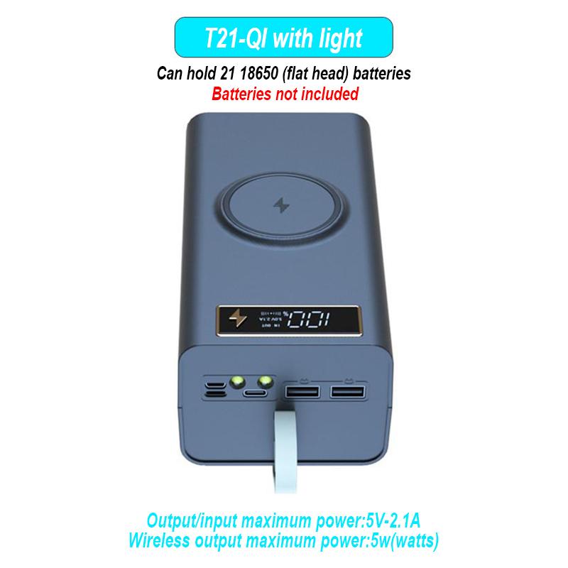 T21 21x18650 фонарик, зарядное устройство, держатель для аккумулятора, чехол «сделай сам», двойной USB 18650, чехол для аккумулятора, организация хранения