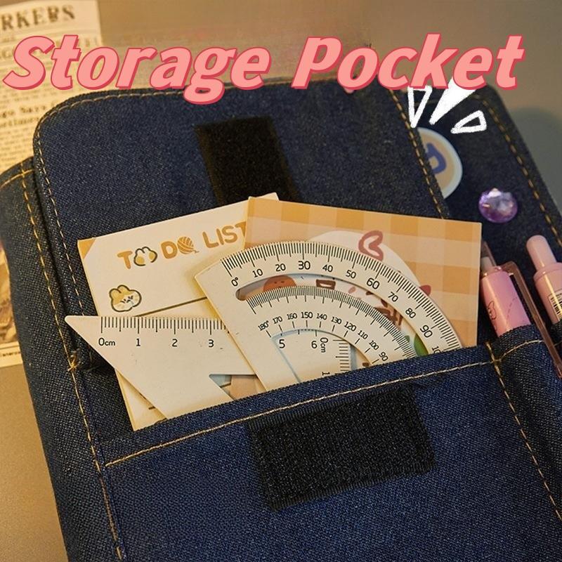 Retro A5 Kpop Binder Demin Photocard Holder Idol Photo Album Photocards Collect Book with 20pcs Inner Pages No Sticker Cute Stationery