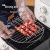 67" Stainless Steel Air Fryer Double-Layer Steaming & Roasting Rack - 4-Pin BBQ & Deep Fryer Accessories with Mesh Shelf.