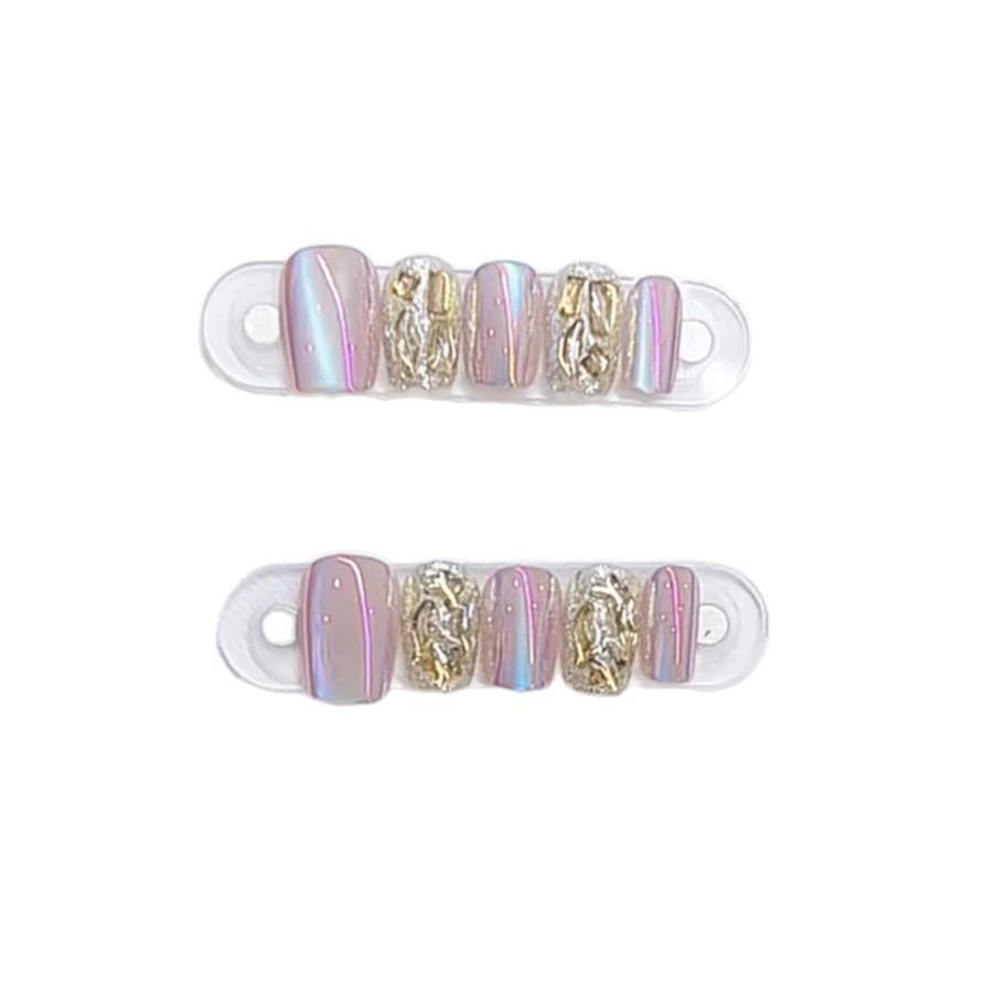 Наручная броня Мэнцяо Гальваническое покрытие Кошачий глаз B Вспышка Шампань Битый бриллиант Нежный отбеливающий маникюрный патч