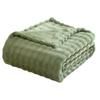 Sage Green Bubble Fleece Blanket for Couch, Super Soft Cozy Cute Throw Blanket for Women, Christmas Gift Fuzzy Flannel Blanket