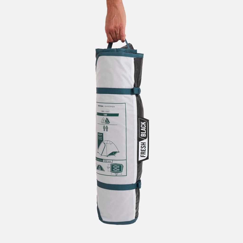 Палатка QUECHUA Decathlon Легкая, жаро-ветренная, легко устанавливается, легко переносится MH100 FRESH BLACK Для 2 человек, легко устанавливается, давление воды, двойная, для кемпинга/скалолазания/походов