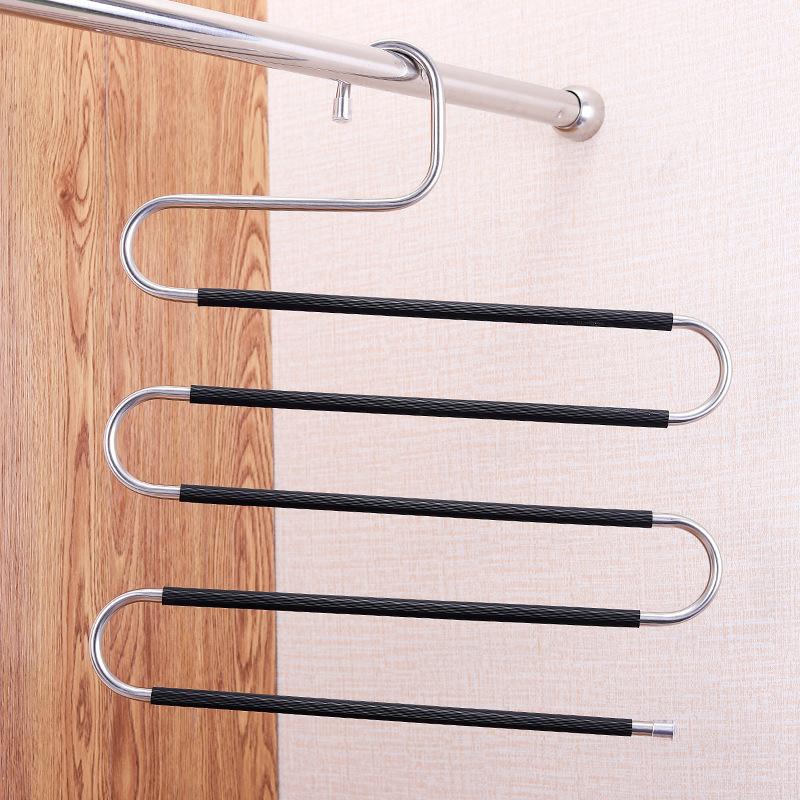 1pc 5 In 1 Pants Hangers Stainless Steel Clothes Hangers Space Saving Closet Hangers Clothes Hanger Coat Hangers Hanger for Pants Hangars