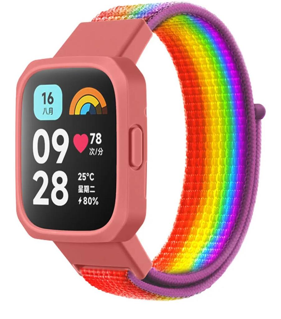 Нейлоновый браслет-петля + чехол для Redmi Watch 3/2/1 Lite, сменный ремешок для смарт-часов Redmi Watch 1/2/Mi Watch Lite, чехол для браслета